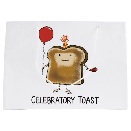 Cute and Funny Celebratory Toast Large Gift Bag