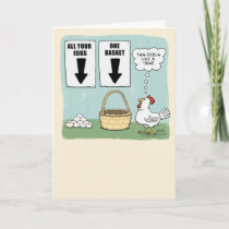 Cute and Funny Chicken and Eggs Birthday Card