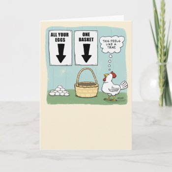 Cute And Funny Chicken And Eggs Birthday Card by chuckink at Zazzle