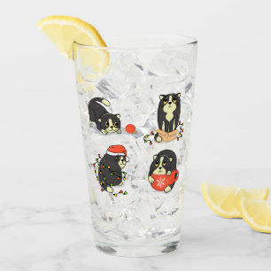 Cute and Funny Christmas Cats Glass