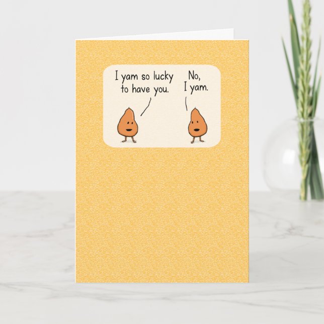 Cute and Funny Couple of Yams Happy Anniversary Card (Front)
