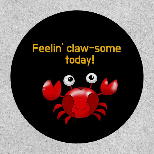 Cute and Funny Crab Design for Ocean Lovers Patch (Front)