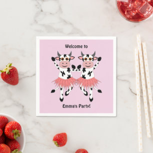 Cute and funny dancing cows  napkins