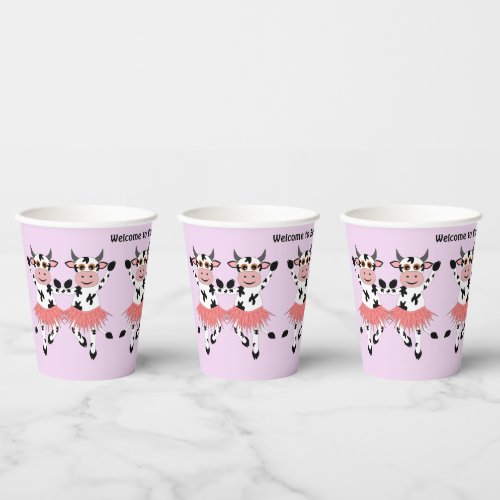 Cute and funny dancing cows   paper cups