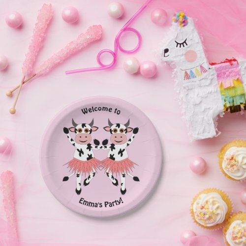Cute and funny dancing cows   paper plates