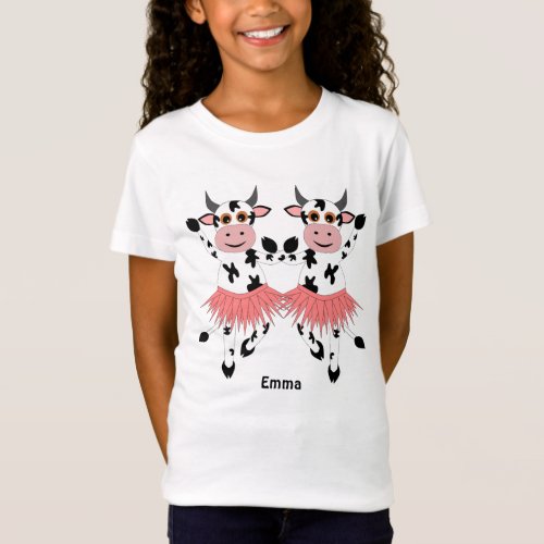 Cute and funny dancing cows     T_Shirt