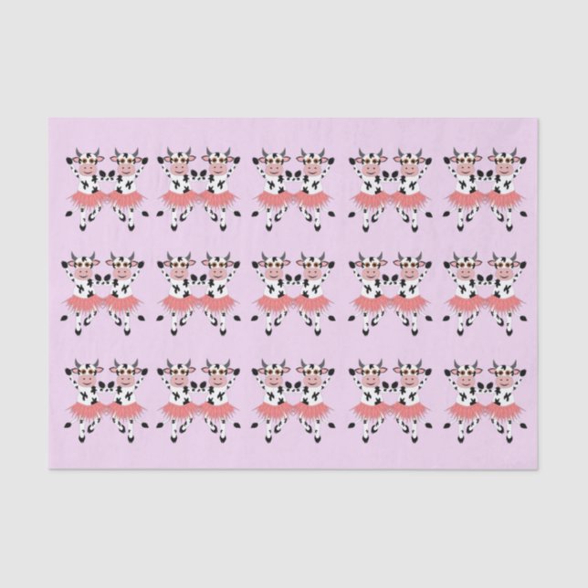 Cute and funny dancing cows    tissue paper (Front)