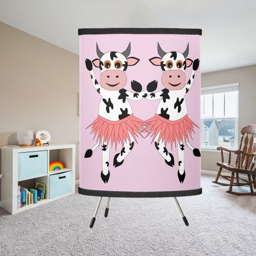 Cute and funny dancing cows tripod lamp