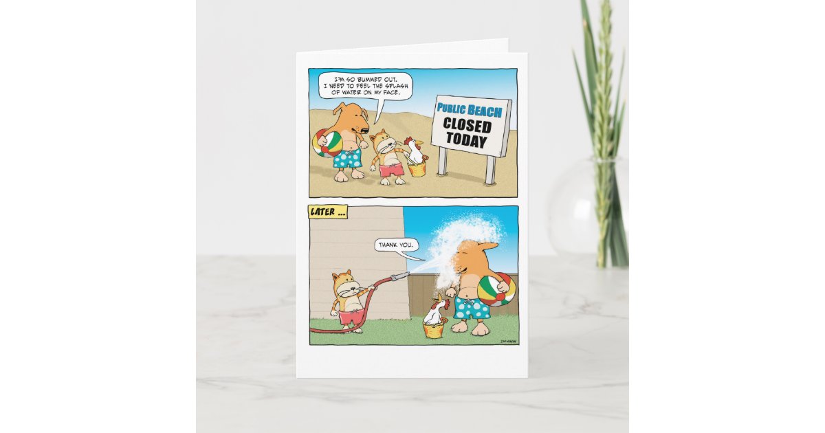 Cute And Funny Dog And Cat Birthday Card Zazzle Com