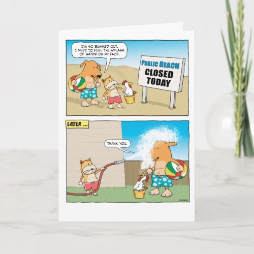 Cute and Funny Dog and Cat Birthday Card