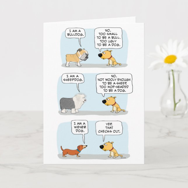 Cute and Funny Dog Breeds Show Birthday Card (Small Plant)