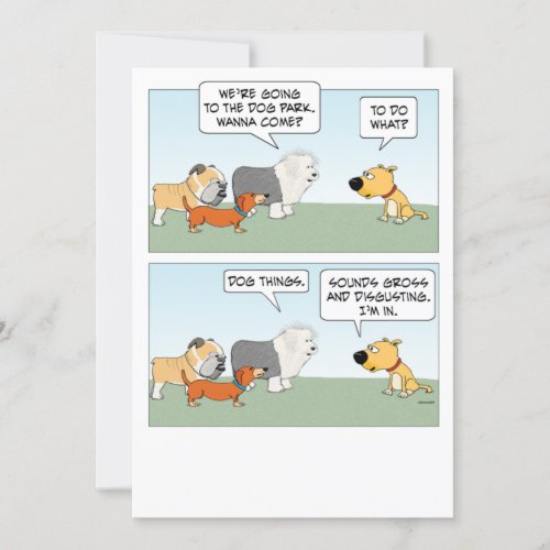 Cute and Funny Dogs Plan Dog Park Trip Card