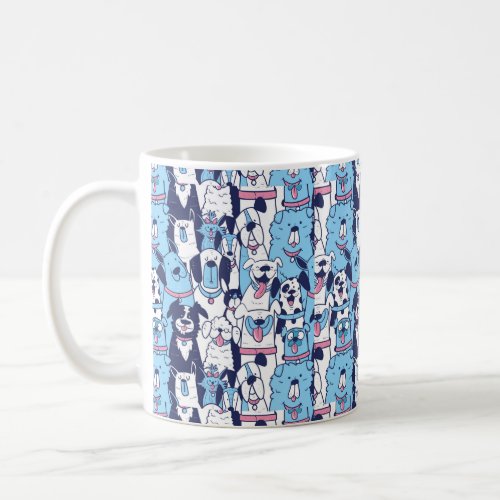 Cute And Funny Dogs Seamless Patterns Mug