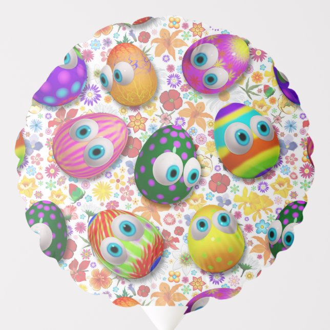 Cute and Funny Easter Eggs Cartoon Balloon (Front)