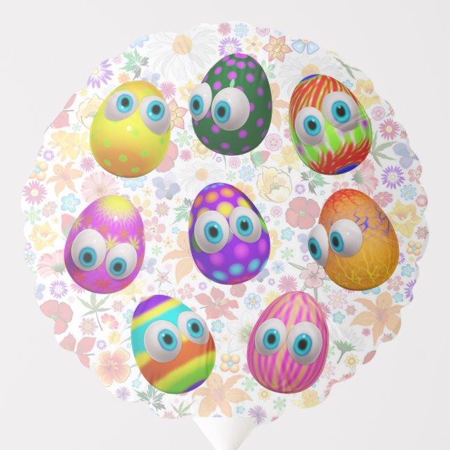 Cute and Funny Easter Eggs Cartoon Balloon (Front)