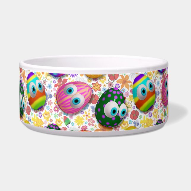 Cute and Funny Easter Eggs Cartoon Bowl (Front)