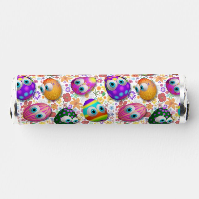 Cute and Funny Easter Eggs Cartoon Breath Savers® Mints (Left)
