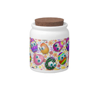 Cute and Funny Easter Eggs Cartoon Candy Jar