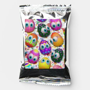Cute and Funny Easter Eggs Cartoon Coffee Drink Mix