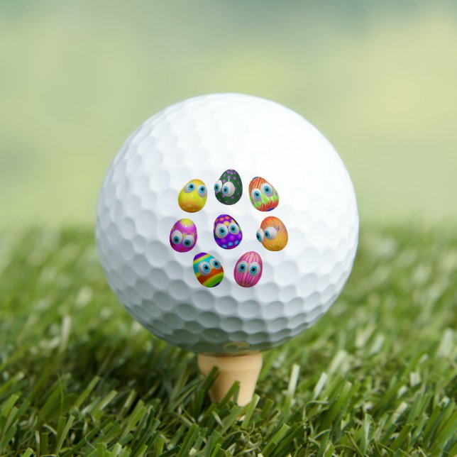Cute and Funny Easter Eggs Cartoon Golf Balls (Insitu Tee)