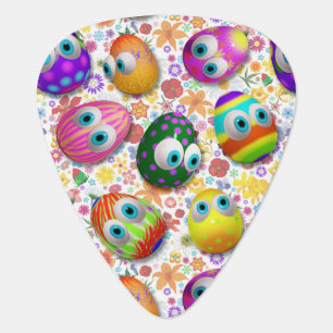 Cute and Funny Easter Eggs Cartoon Guitar Pick