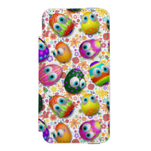 Cute and Funny Easter Eggs Cartoon iPhone SE/5/5s Wallet Case