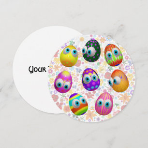 Cute and Funny Easter Eggs Cartoon Invitation