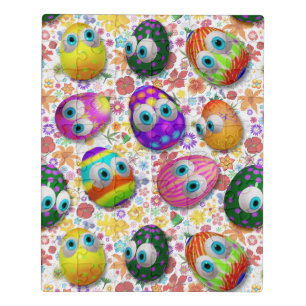 Cute and Funny Easter Eggs Cartoon Jigsaw Puzzle