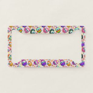 Cute and Funny Easter Eggs Cartoon License Plate Frame