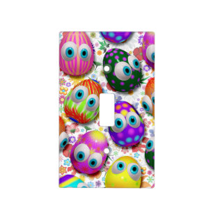 Cute and Funny Easter Eggs Cartoon Light Switch Cover