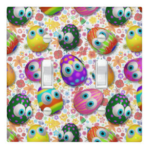 Cute and Funny Easter Eggs Cartoon Light Switch Cover