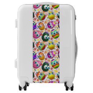 Cute and Funny Easter Eggs Cartoon Luggage