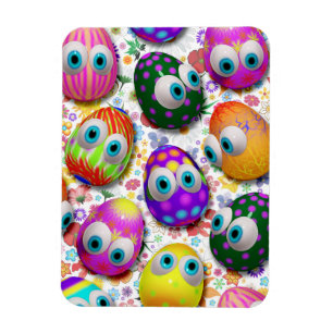 Cute and Funny Easter Eggs Cartoon Magnet