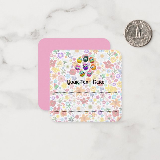 Cute and Funny Easter Eggs Cartoon Note Card (Front/Back In Situ)