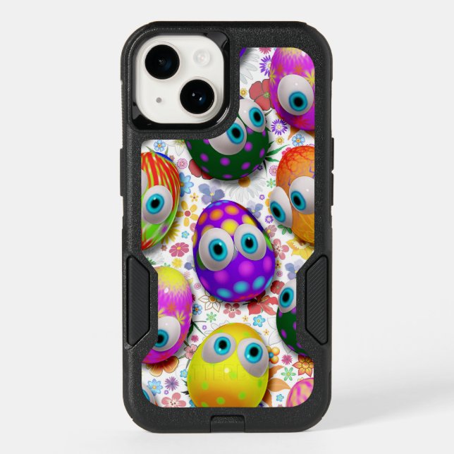 Cute and Funny Easter Eggs Cartoon Otterbox iPhone Case (Back)