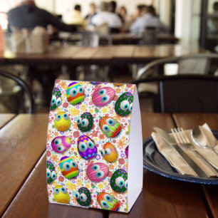 Cute and Funny Easter Eggs Cartoon Paper Table Tent