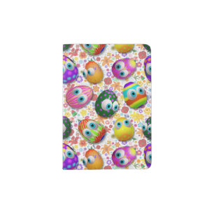 Cute and Funny Easter Eggs Cartoon Passport Holder