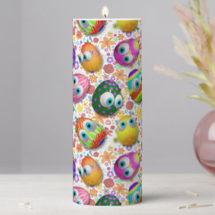 Cute and Funny Easter Eggs Cartoon Pillar Candle