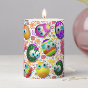 Cute and Funny Easter Eggs Cartoon Pillar Candle