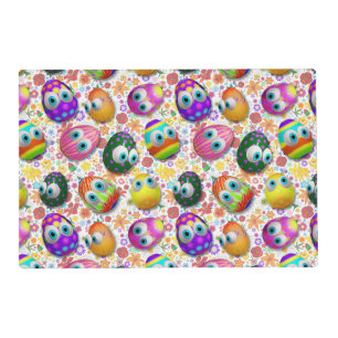 Cute and Funny Easter Eggs Cartoon Placemat