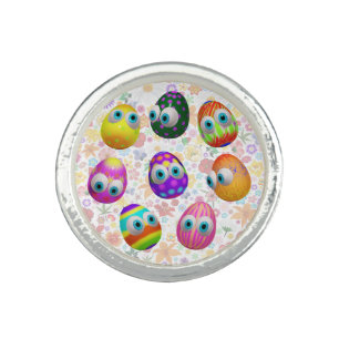 Cute and Funny Easter Eggs Cartoon Ring