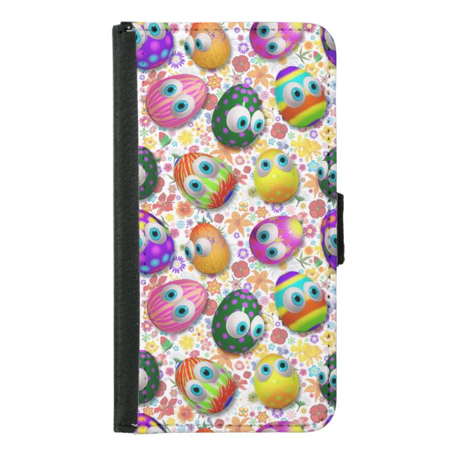Cute and Funny Easter Eggs Cartoon Samsung Galaxy Wallet Case (Front)