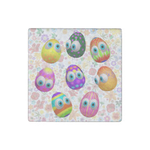 Cute and Funny Easter Eggs Cartoon Stone Magnet
