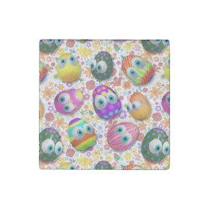 Cute and Funny Easter Eggs Cartoon Stone Magnet