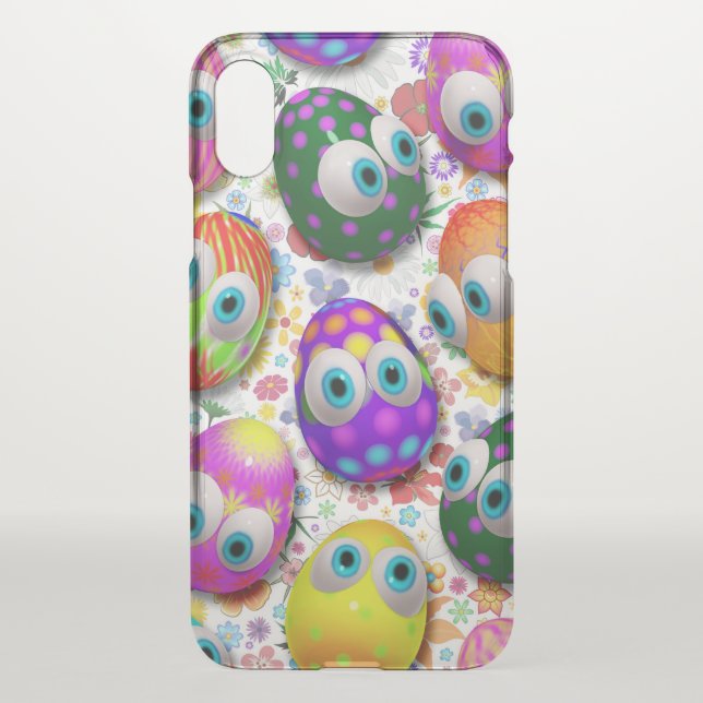 Cute and Funny Easter Eggs Cartoon Uncommon iPhone Case (Back)