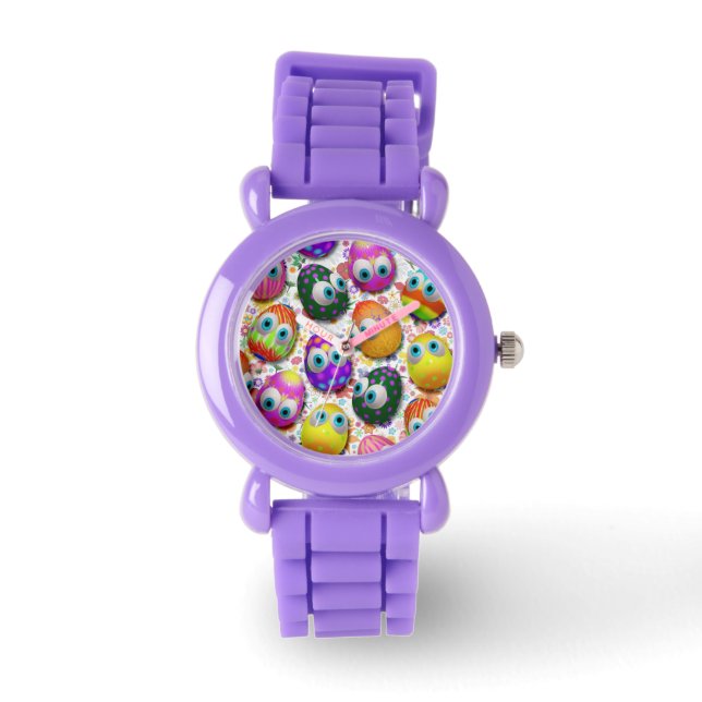 Cute and Funny Easter Eggs Cartoon Watch (Front)