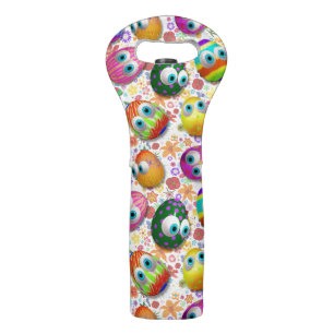 Cute and Funny Easter Eggs Cartoon Wine Bag