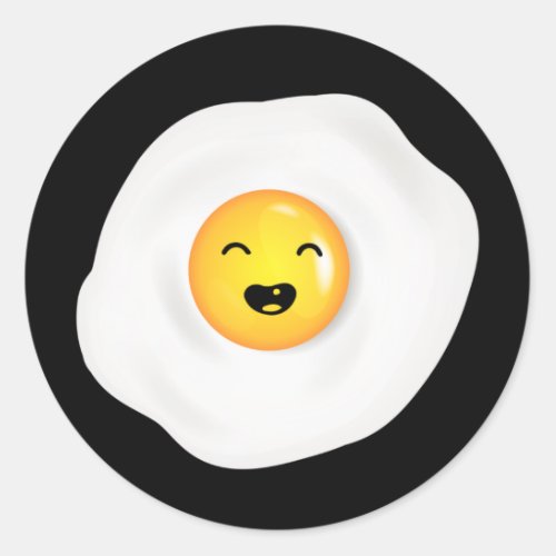 Cute and Funny Fried Egg American Breakfast Classic Round Sticker