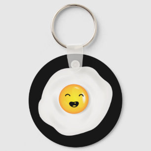 Cute and Funny Fried Egg American Breakfast Keychain
