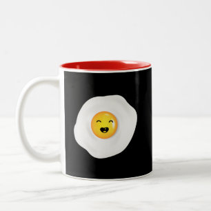 Cute and Funny Fried Egg American Breakfast Two-Tone Coffee Mug
